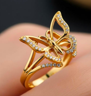 Diamond Butterfly Statement Ring