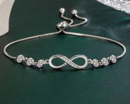 Adjustable Sparkling Cubic Zirconia Link Bracelet for Women