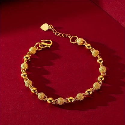 Alternating Bead Bracelet with Heart Charm Extension