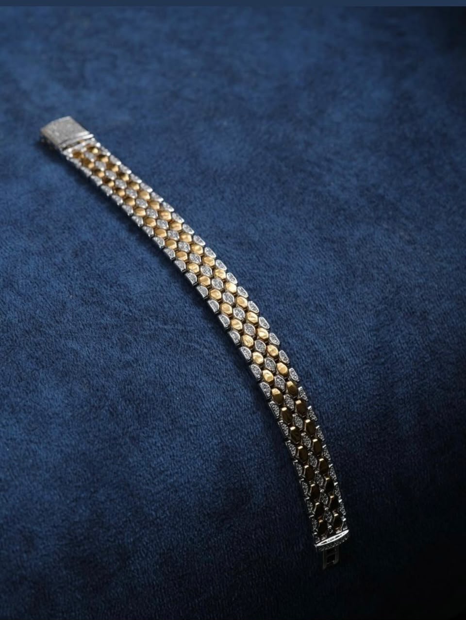 Elegant Two-Tone Diamond Statement Bracelet