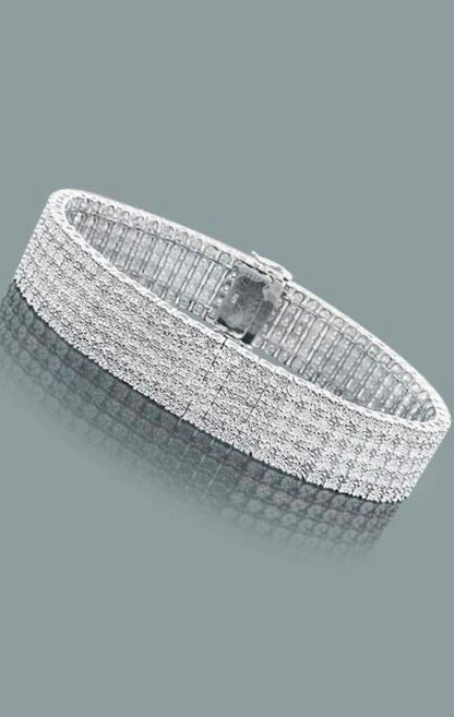 Stunning Multi-Row Diamond Micro-Pave Bracelet