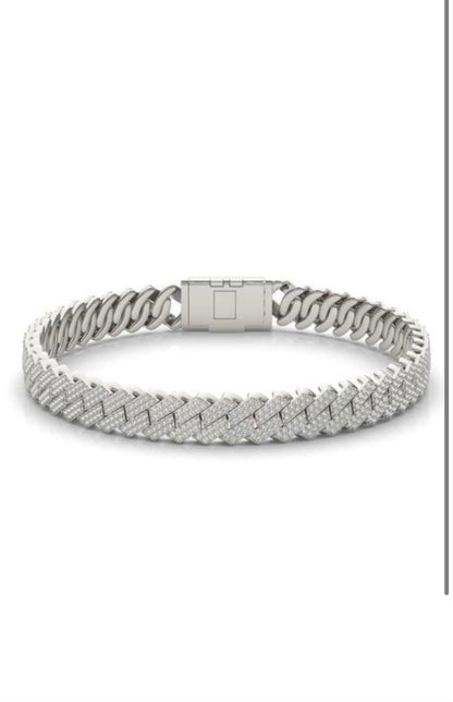 Diamond Prong Cuban Link Bracelet