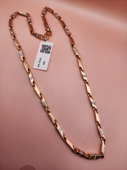 Elegant Dual-Tone Bar Link Chain