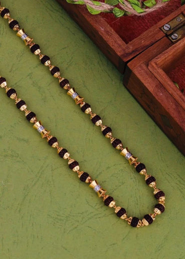 Premium Gold-Plated Rudraksha Mala Chain
