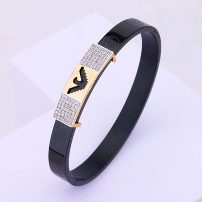 💎 Men’s / Unisex Emporio Armani Style Black & Gold Bangle Bracelet