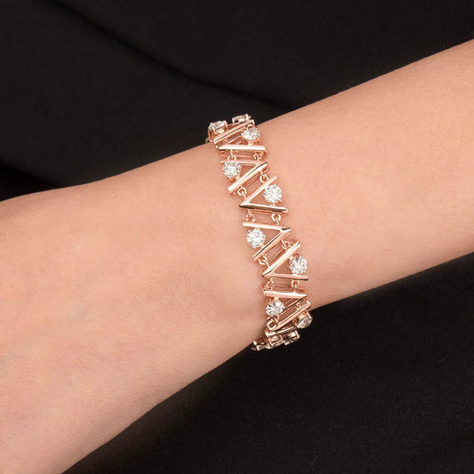 Geometric Triangular Diamond Line Bracelet
