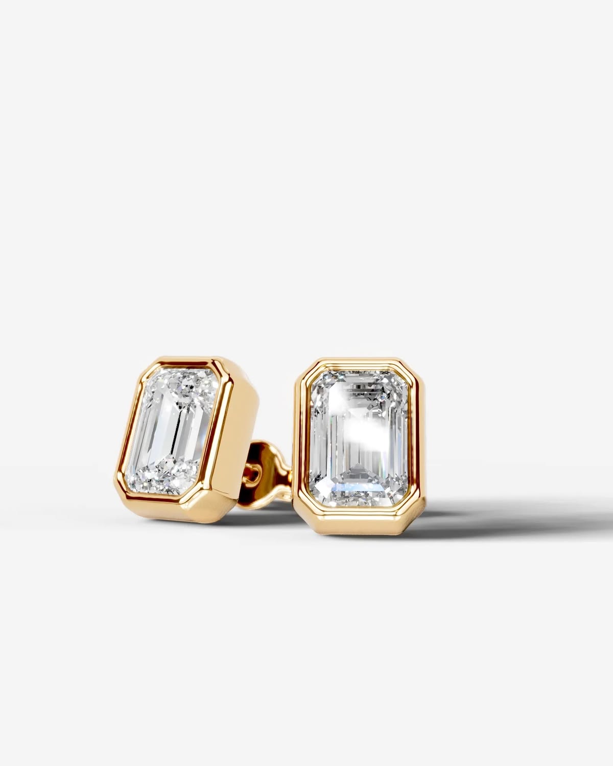 emerald-cut diamond stud earrings