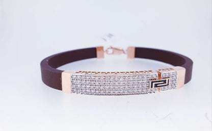 Men’s Rose Gold & Pavé Diamond ID Bar Bracelet