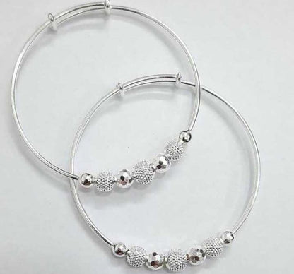 925 Silver Adjustable Beaded Bangles