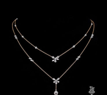 An elegant, double-layered station necklace.