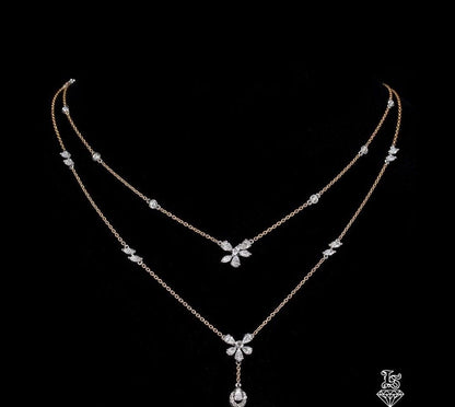 An elegant, double-layered station necklace.