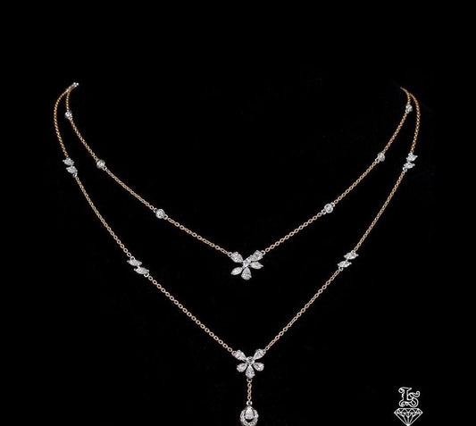 An elegant, double-layered station necklace.