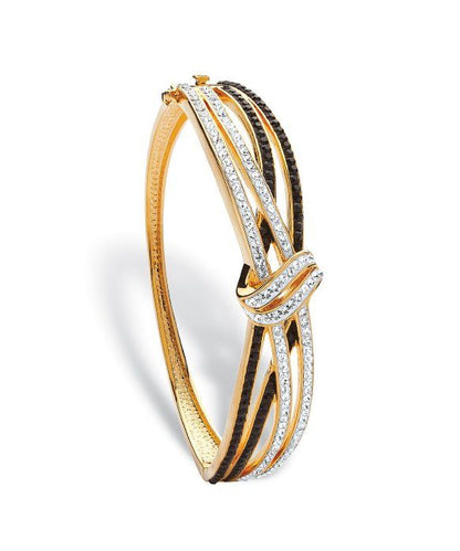 💎 Elegant Gold-Tone Intertwined Knot Bangle Bracelet