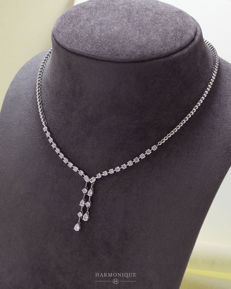 Harmonique Diamond Drop Tennis Necklace