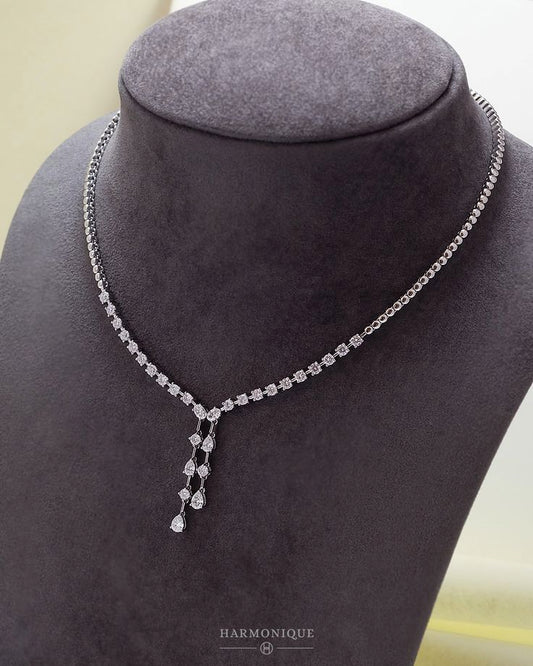 Harmonique Diamond Drop Tennis Necklace