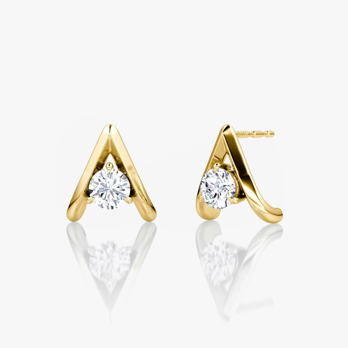 Chevron Diamond Stud Earrings