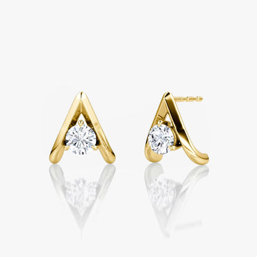 Chevron Diamond Stud Earrings