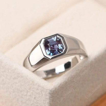 Men’s Octagon-Cut Gemstone Signet Ring