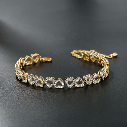 Elegant Interlocking Heart Tennis Bracelet