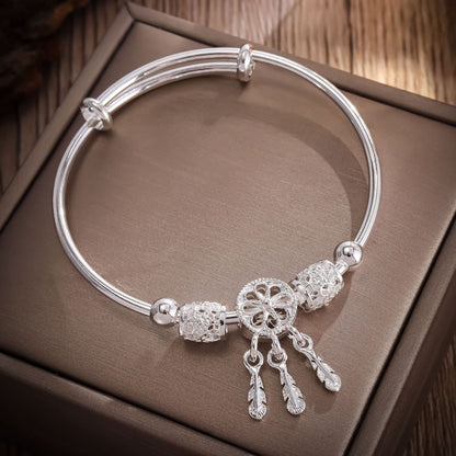 Sterling Silver Dreamcatcher Charm Bangle