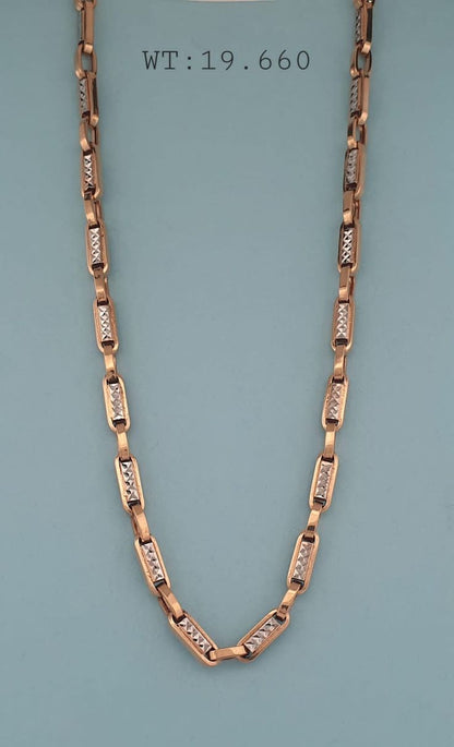 Dual-Tone Diamond-Cut Link Chain