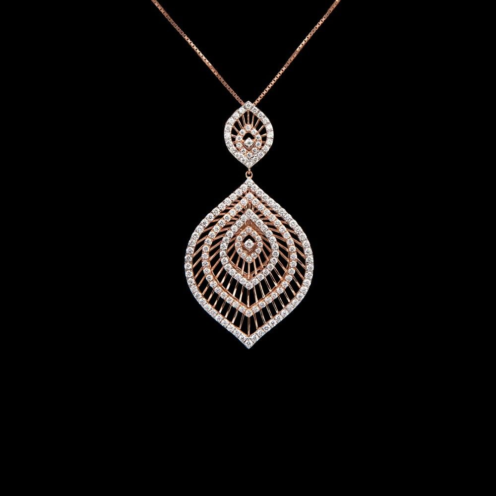 Exquisite Tiered Diamond Drop Pendant