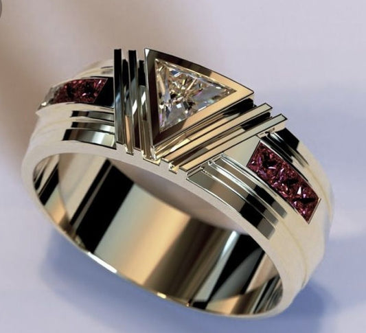 Geometric Trillion-Cut Modern Statement Band