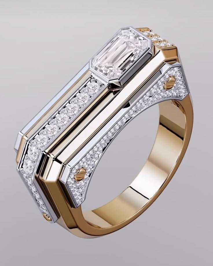 bezel-set emerald-cut diamond