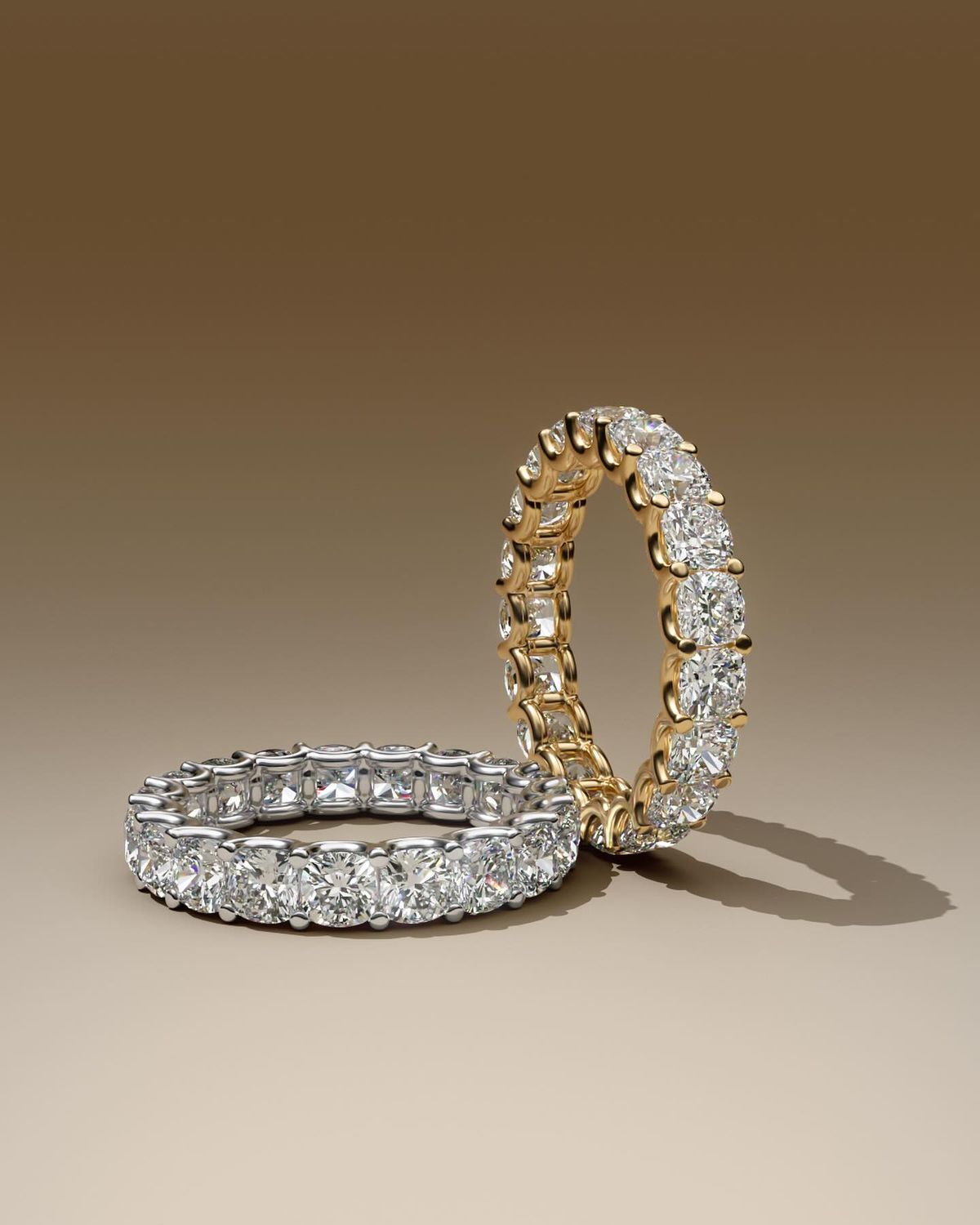 Cushion-Cut Diamond Full Eternity Band