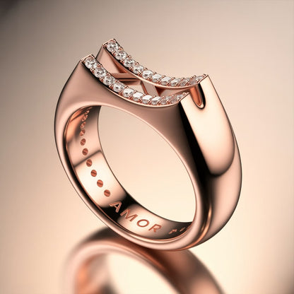 The "AMOR" Sculpted Concave Band