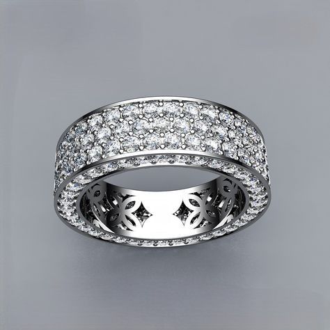Wide Pave Eternity Band / Multi-Row Diamond Eternity Ring.