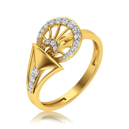 Elegant Geometric Fan Gold Ring