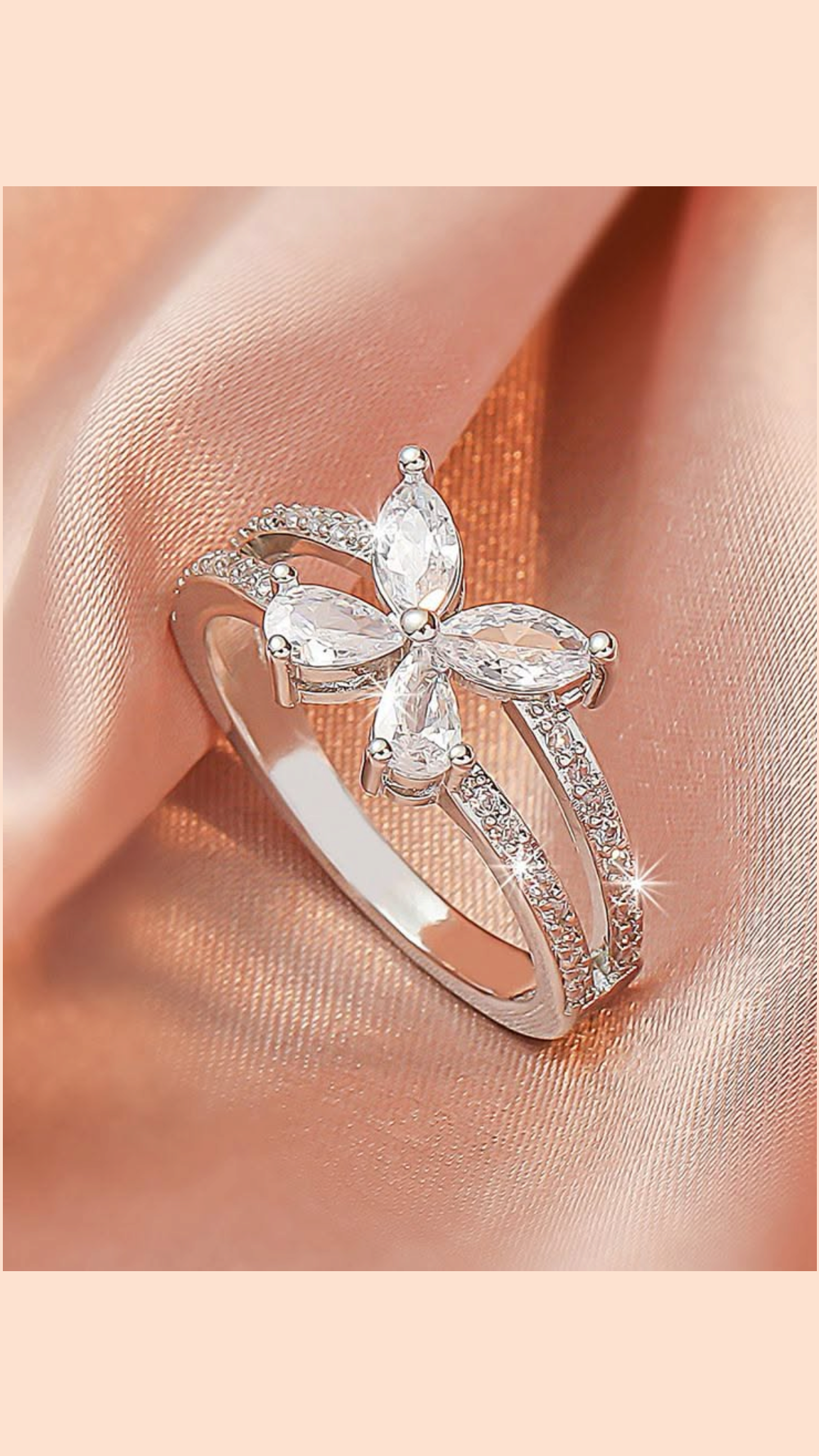 ✨ Elegant Marquise Flower Split-Shank Ring ✨