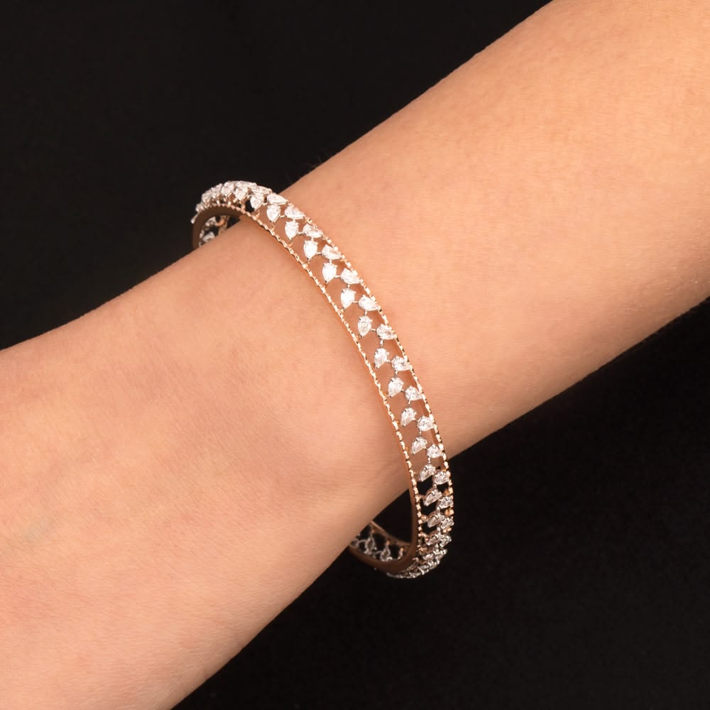 Pear-Cut Diamond Openwork Bangle