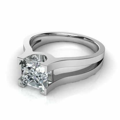 Modern Princess-Cut Solitaire Engagement Ring