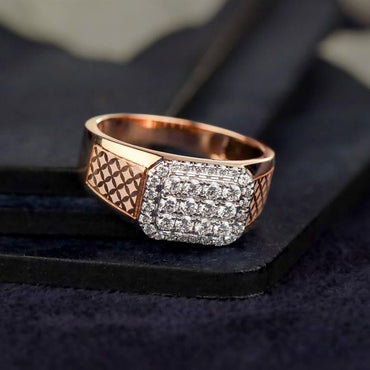 Men's Rose Gold Diamond Cluster Ring