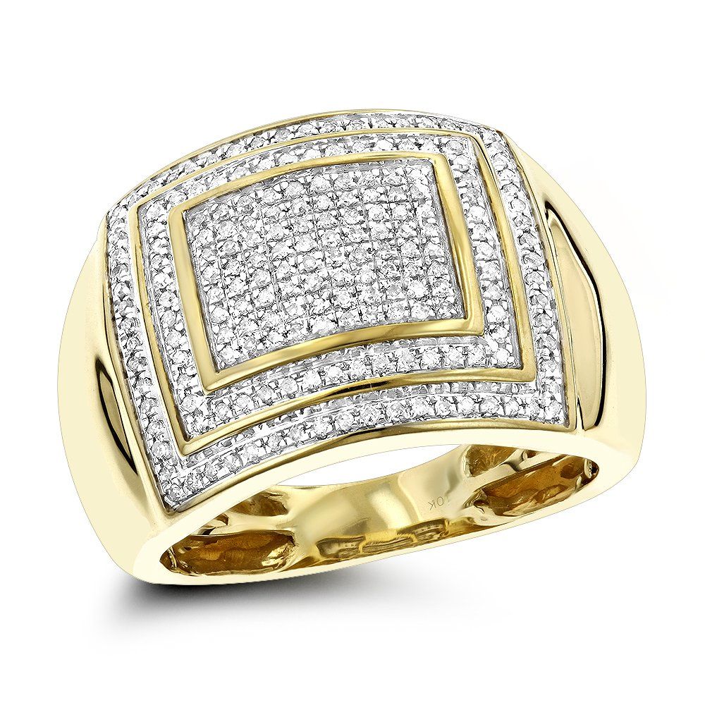 Tiered Diamond Cluster Statement Ring