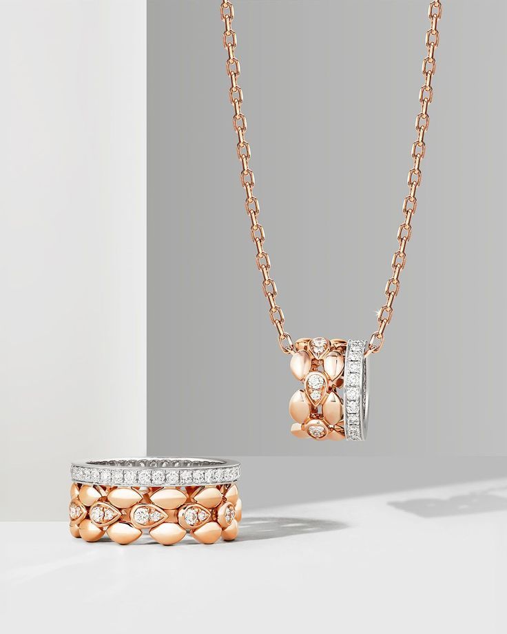 Two-Tone Diamond & Rose Gold Set