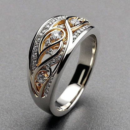 Two-Tone Celtic Filigree Diamond Ring