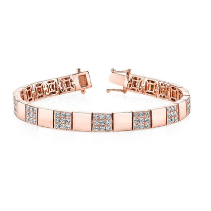 Diamond Geometric Link Bracelet