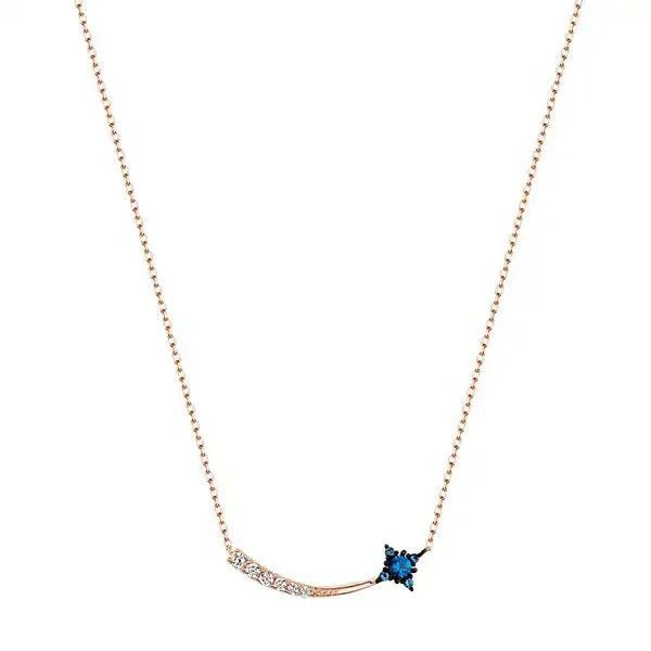 Celestial Shooting Star Curved Bar Necklace