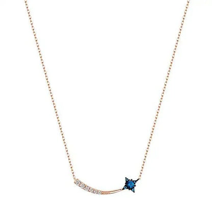 Celestial Shooting Star Curved Bar Necklace