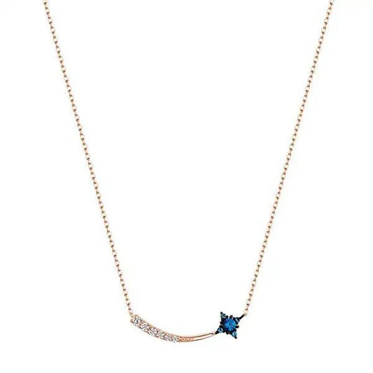 Celestial Shooting Star Curved Bar Necklace