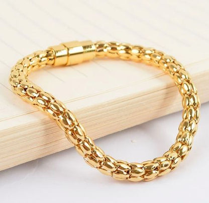 Men’s Gold-Tone Woven Mesh Chain Bracelet