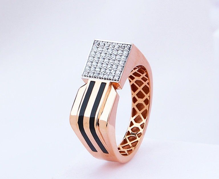 contemporary men's signet-style ring.
