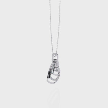 Double Interlocking Pave Heart Diamond Pendant