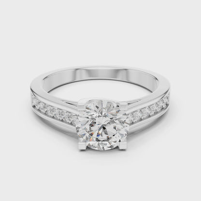 Classic Round Cut Diamond Engagement Ring