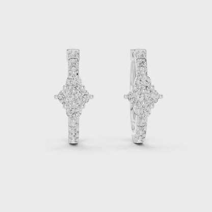 Modern pave-accented hoop earrings