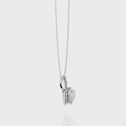 Sparkling Heart & Crescent Moon Diamond Necklace