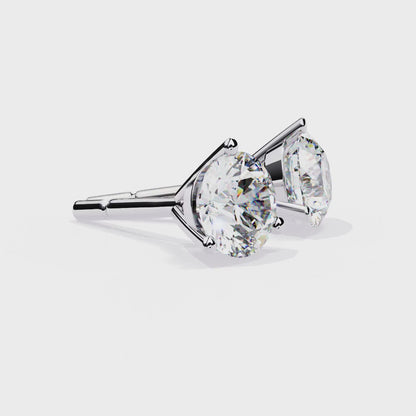 Classic Three-Prong Solitaire Diamond Stud Earrings